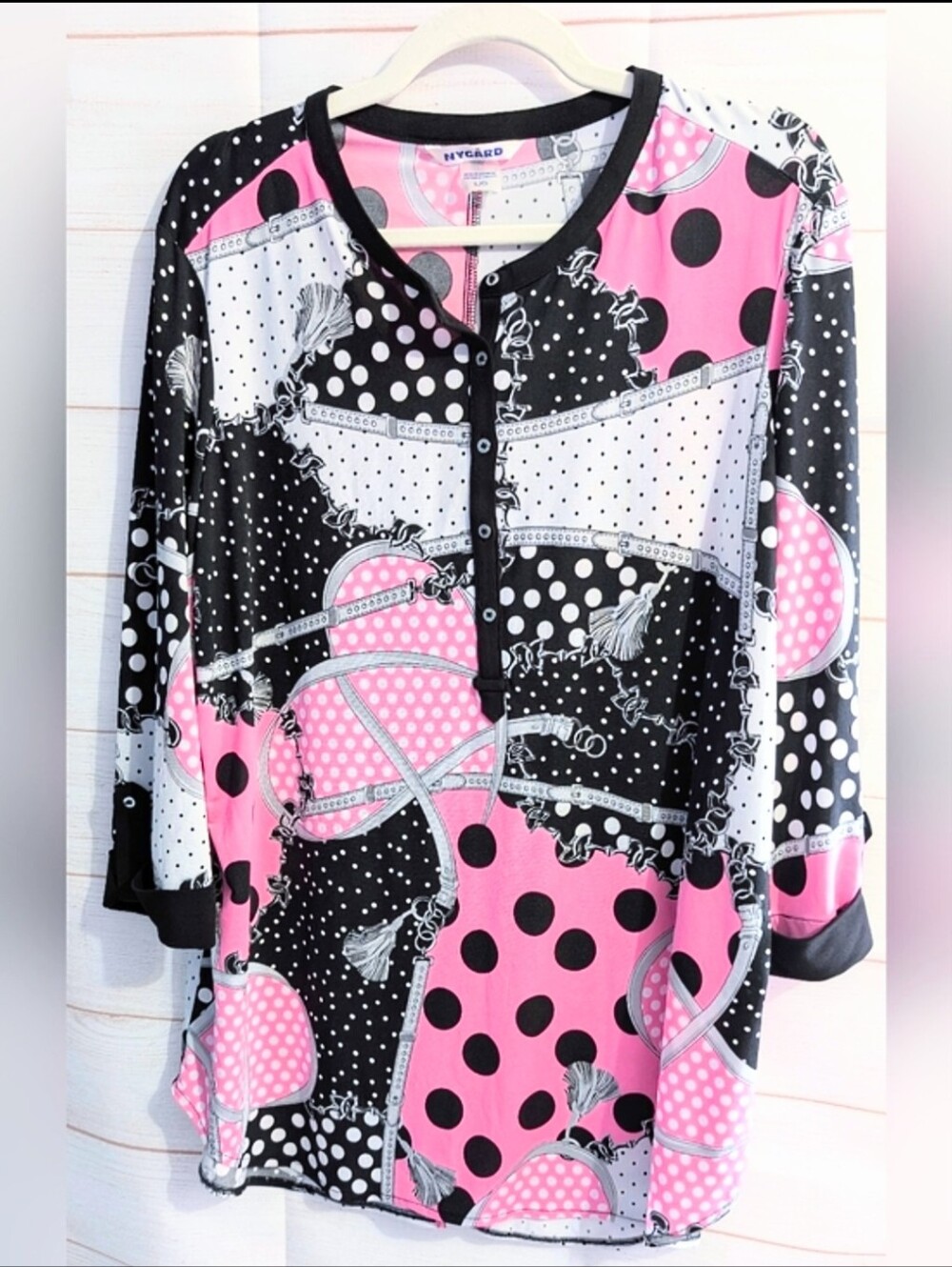 Nwot Vintage 90s Peter Nygard Patchwork Patterned Blouse Size Large